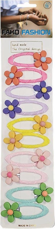 Fako Fashion 10 Haarspeldjes Op Kaart Haarclips Voor Meisjes 10 Stuks Bloemetjes Summer