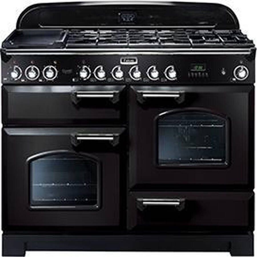 Falcon Classic Deluxe 110 Vrijstaand Gaskookplaat A Zwart Chroom 5 jaar garantie