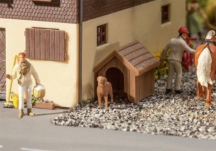 Faller Hondenhok met hond modelbouwsets hobbybouwspeelgoed voor kinderen modelverf en accessoires