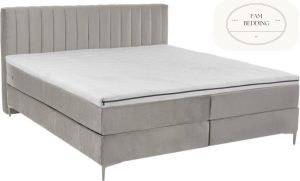 FAM BEDDING 2 Persoons boxspring Cindy Beige 140x200 COMPLEET SET MATRAS+TOPPER