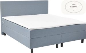 FAM BEDDING 2 Persoons Boxspring Rolene Blauw 140x200