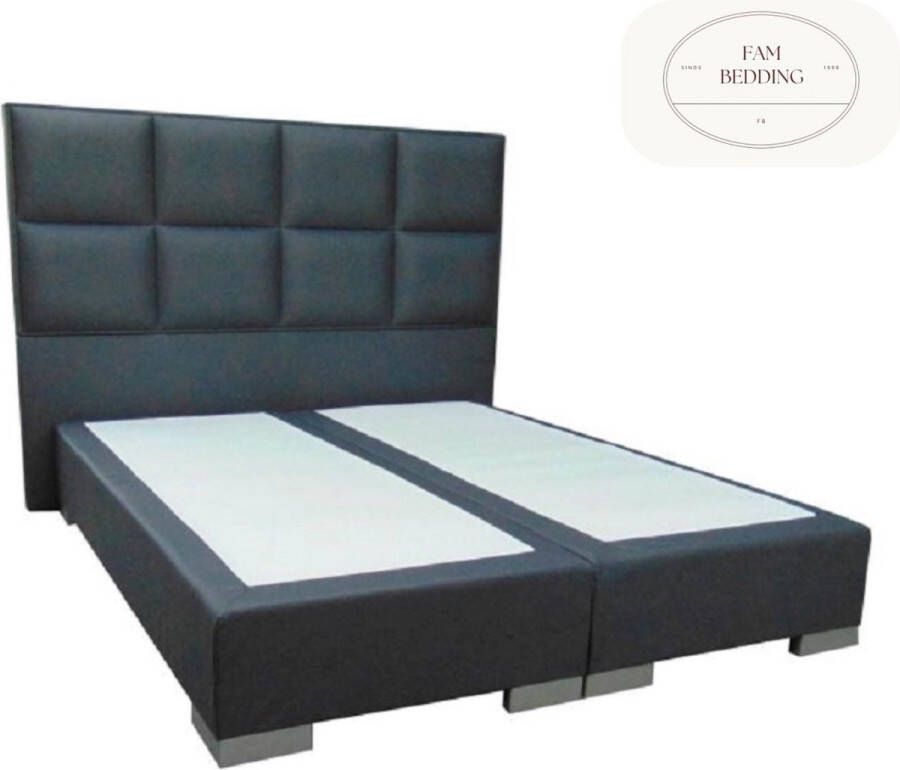 FAM BEDDING Boxspring Taha Zonder matras Antraciet 120x200