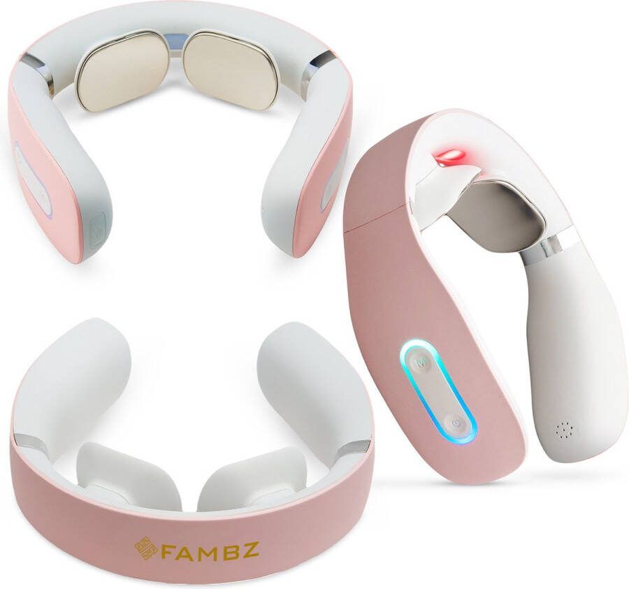 Fambz Ultimate Infrarood Nekmassage Apparaat (Rosé Roze) 5 Verschillende Massages 16 Snelheden