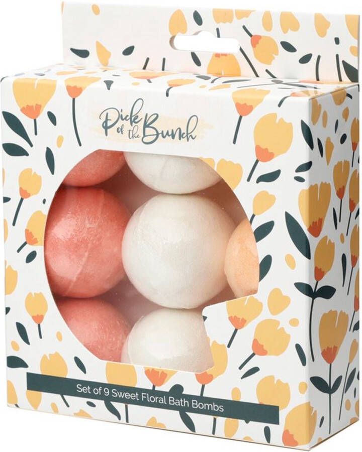 Fame musthaves Set van 9 mini bruisballen zoete bloemen met amandel olie