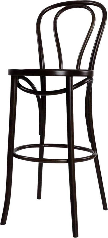 Fameg Vienna Thonet No. 18 houten barkruk zwart gebeitst 75 cm