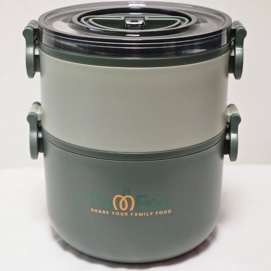 FamFoo EcoCircle Dubbelwandige Lunchbox Thermo 1600 ML Rond Duurzaam Milieuvriendelijk