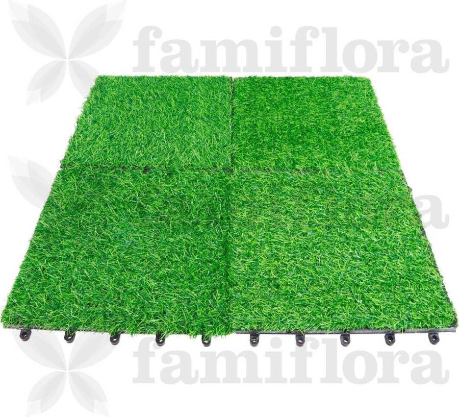 Famiflora Grastegel kunstgras terrastegel 30x30cm 9 stuks = 0.81m²