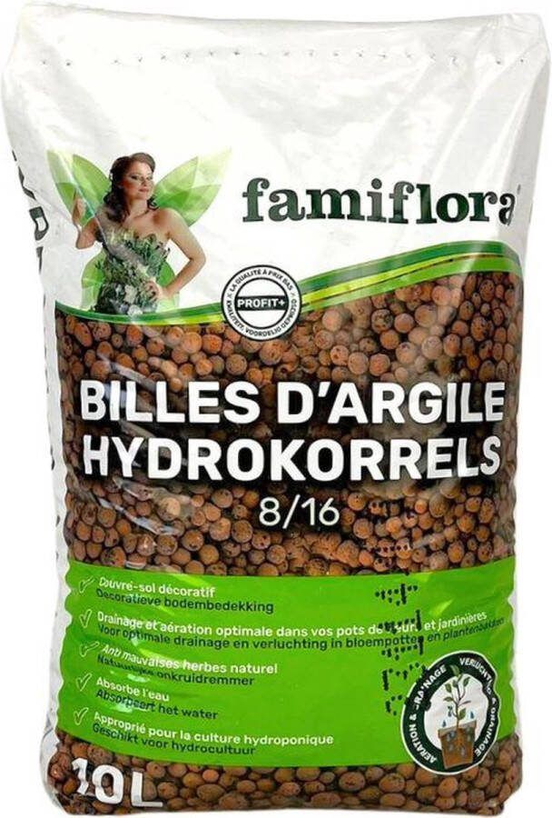 Famiflora Hydrokorrels 10L Decoratieve Bodembedekking voor Hydrocultuur Natuurlijke Onkruidremmer