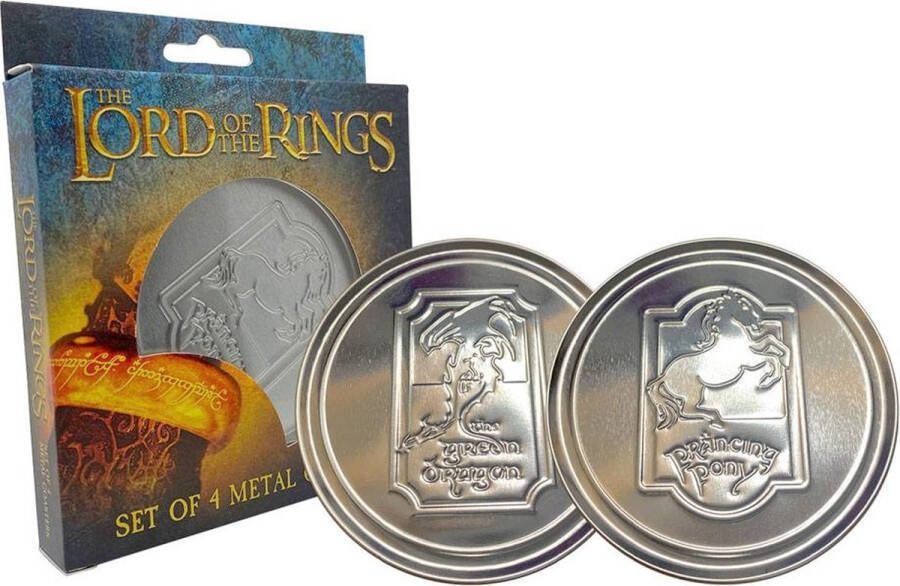 FaNaTik LORD OF THE RINGS Set of 4 Metal Coasters (vier metalen onderzetters)