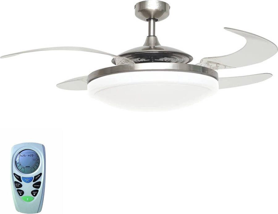 Beacon LT Luce Design Plafondventilator met lamp Ø122 cm Met afstandsbediening Chroom