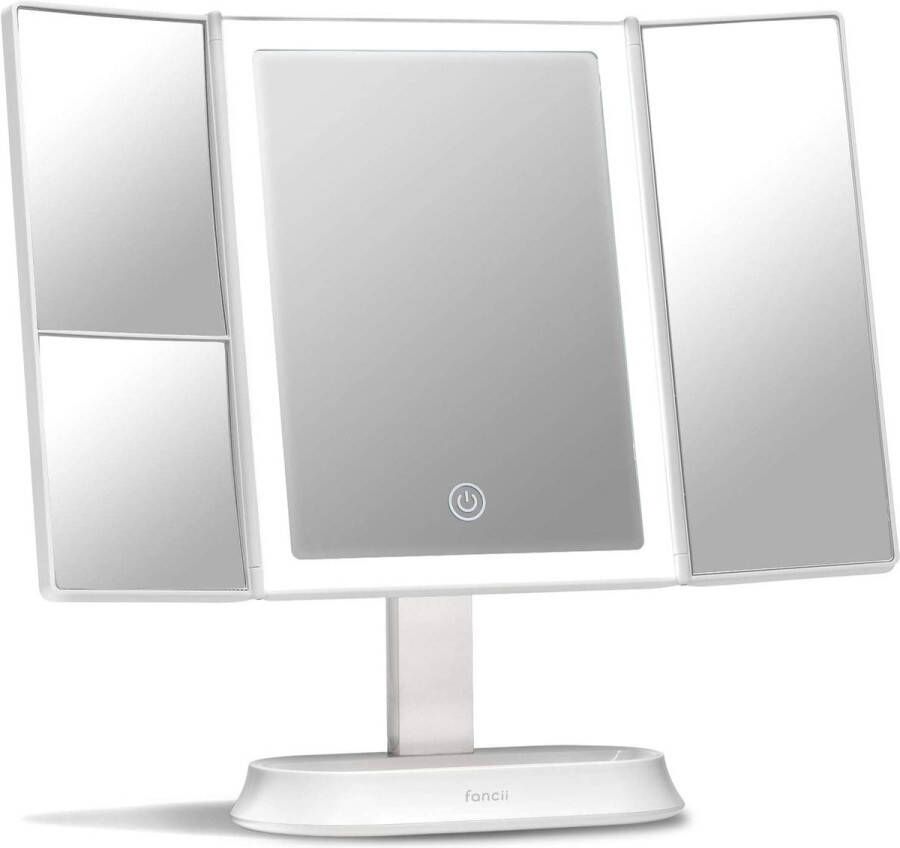 Fancii Make-up Spiegel met Natuurlijke LED Licht en 5x & 7x Vergroting Driedelige Makeup Mirror met dimbare Verlichting Touch Screen Stand Sora (Rosegoud)