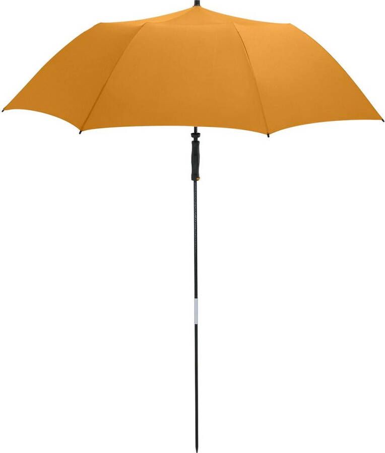 FARE Travelmate 6139 strandparasol en paraplu in één met UPF+50 UV-bescherming Ø 147 cm oranje orange geel donkergeel windproof windbestendig stormvast stormbestendig parasol opvouwbaar stevige reisparaplu