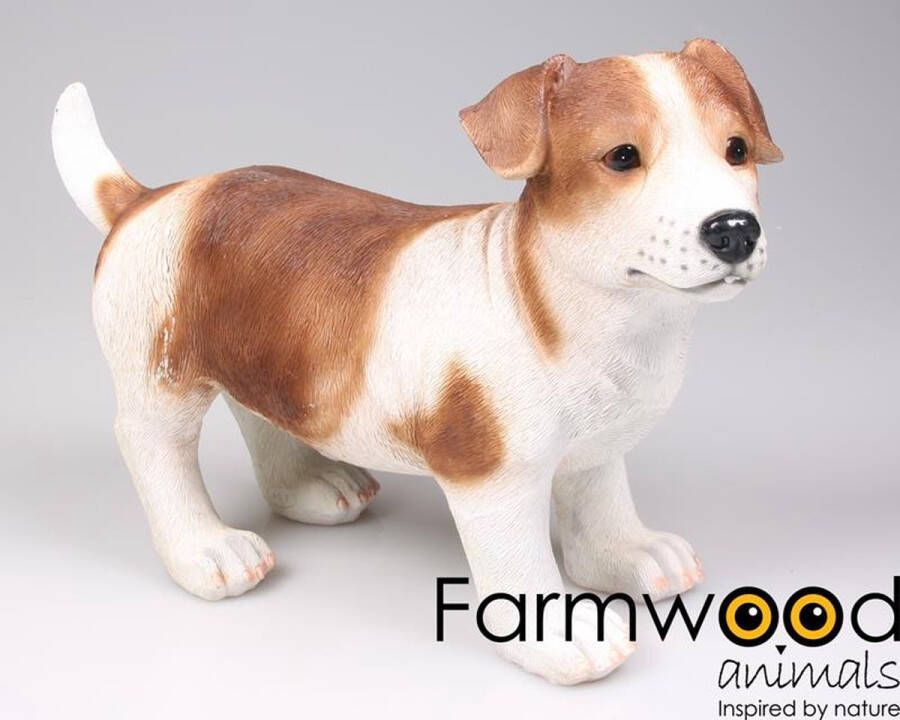 Farmwood Animals Tuinbeeld Hond jack russel bruin 39x18x26cm