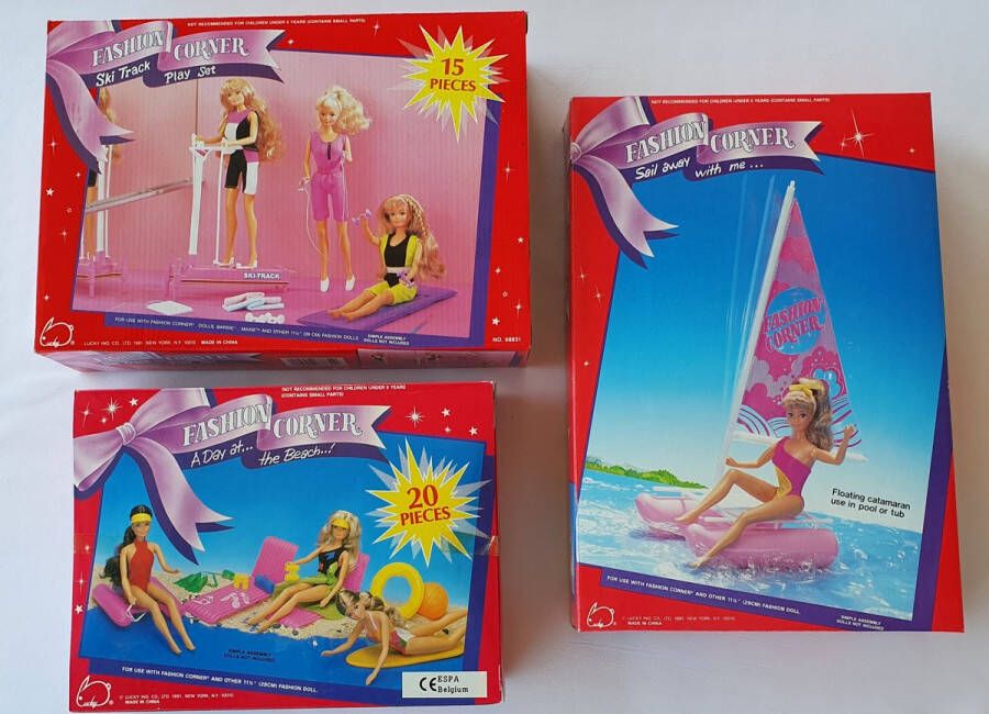 Fashion corner barbie toebehoren beach en sport 3 sets
