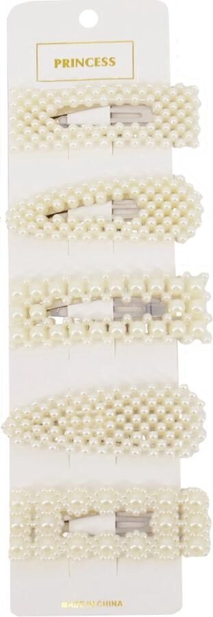 Fashion Favorite Haarspeldjes Parel #1 Set van 5 stuks Haarclips Haarklem