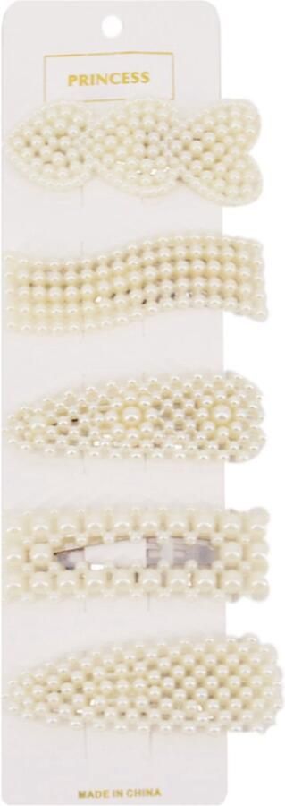 Fashion Favorite Haarspeldjes Parel #2 Set van 5 stuks Haarclips Haarklem