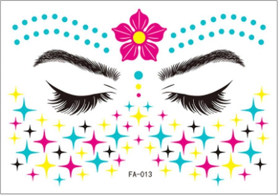 Fashion Favorite Festival Gezicht Stickers Neon Flower Glow In The Dark Tattoo