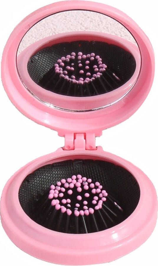 Fashion Favorite Mini Haarborstel Spiegel Inklapbaar Roze 7 3 x 6 5 x 2 6 cm