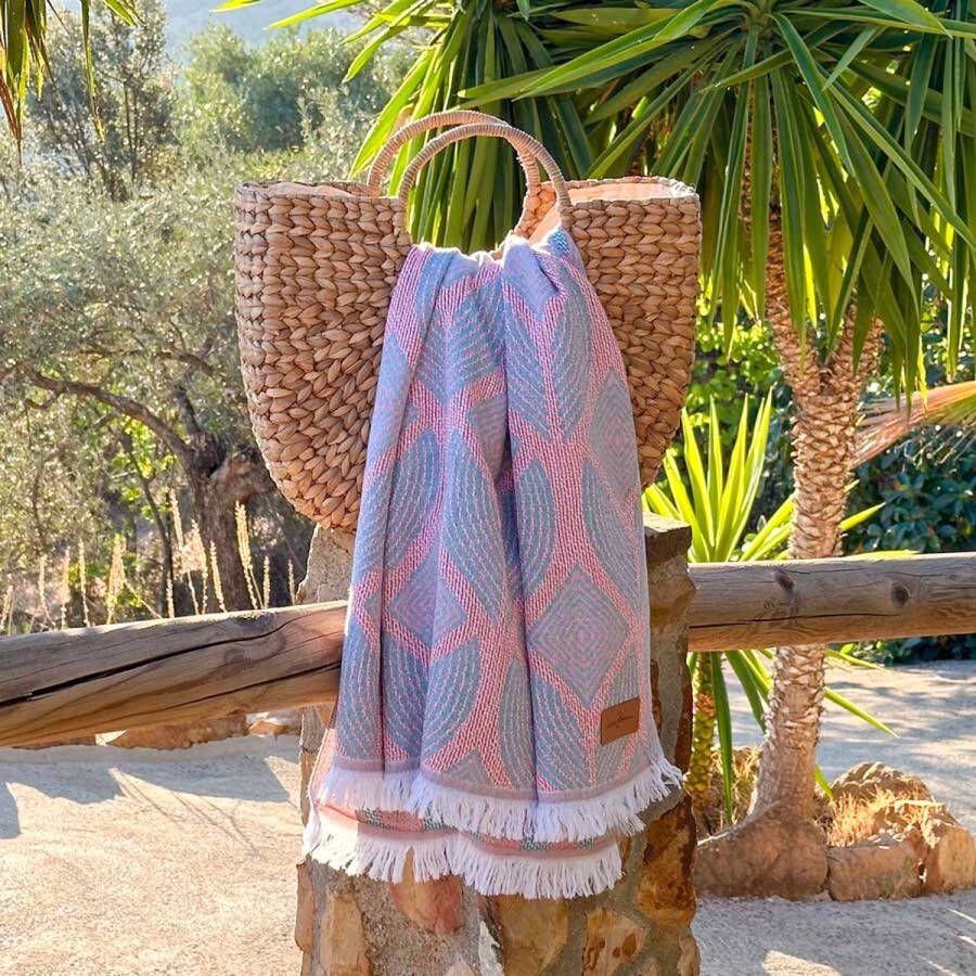 Fashion4Wellness.com Fashion4wellness HAMAMDOEK Botanic Art orange petrol Pestemal saunadoek dun strandlaken hammamtowel