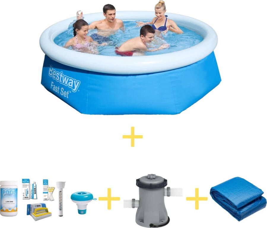 Bestway Zwembad Fast Set 244 X 66 Cm Inclusief Ways Onderhoudspakket Filterpomp & Grondzeil