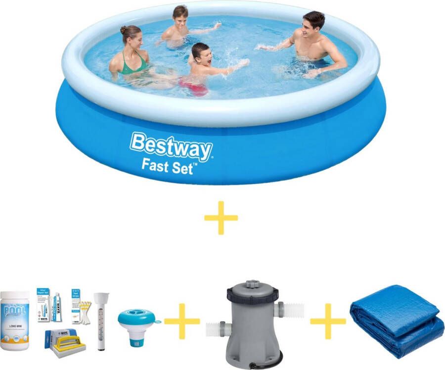 Bestway Zwembad Fast Set 366 X 76 Cm Inclusief Ways Onderhoudspakket Filterpomp & Grondzeil