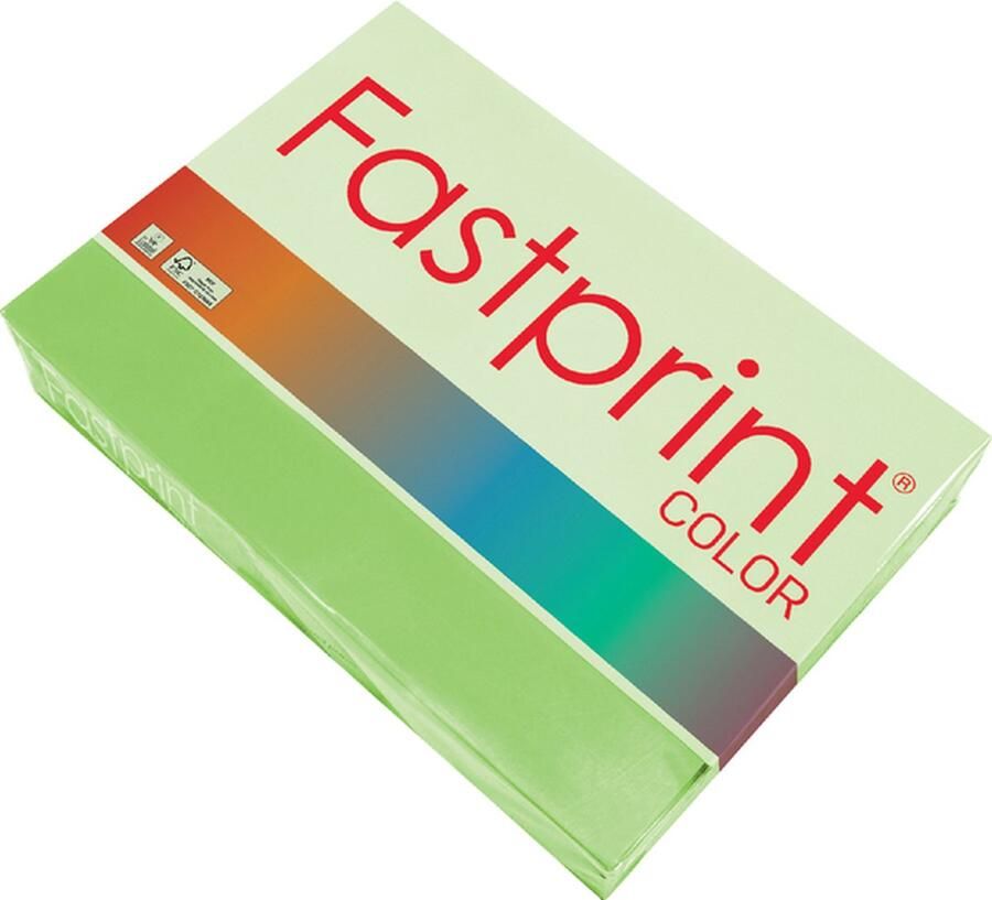 FastPrint Quantore Kopieerpapier A4 80gr helgroen 500vel Pak a 500 vel 5 stuks