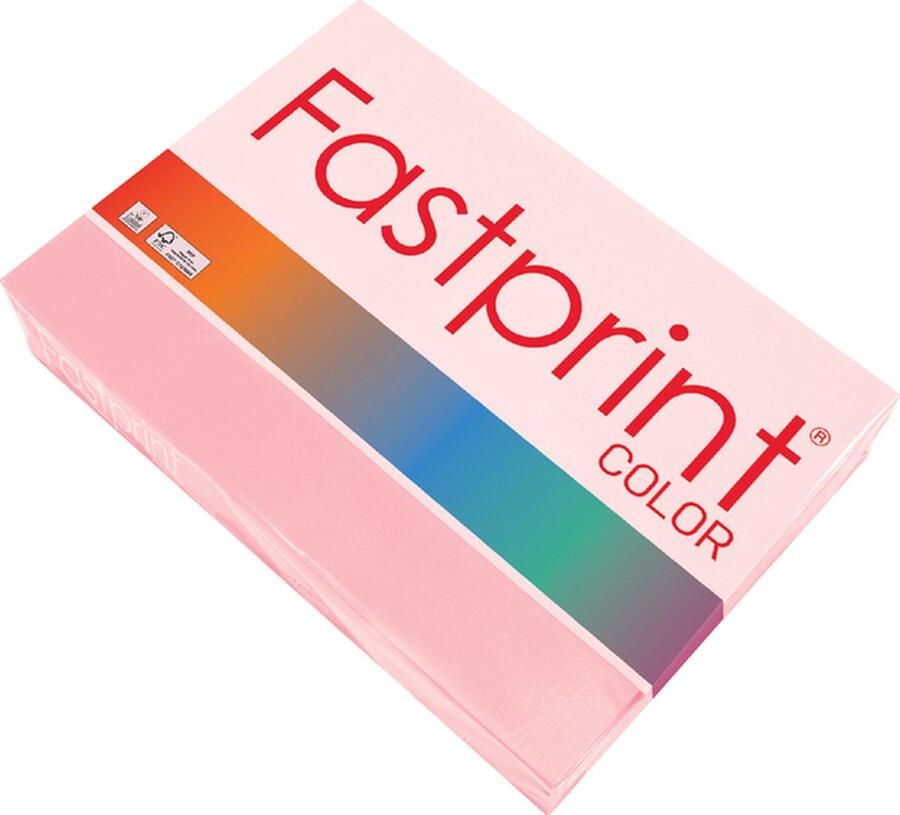 FastPrint Quantore Kopieerpapier A4 80gr roze 500vel Pak a 500 vel 5 stuks
