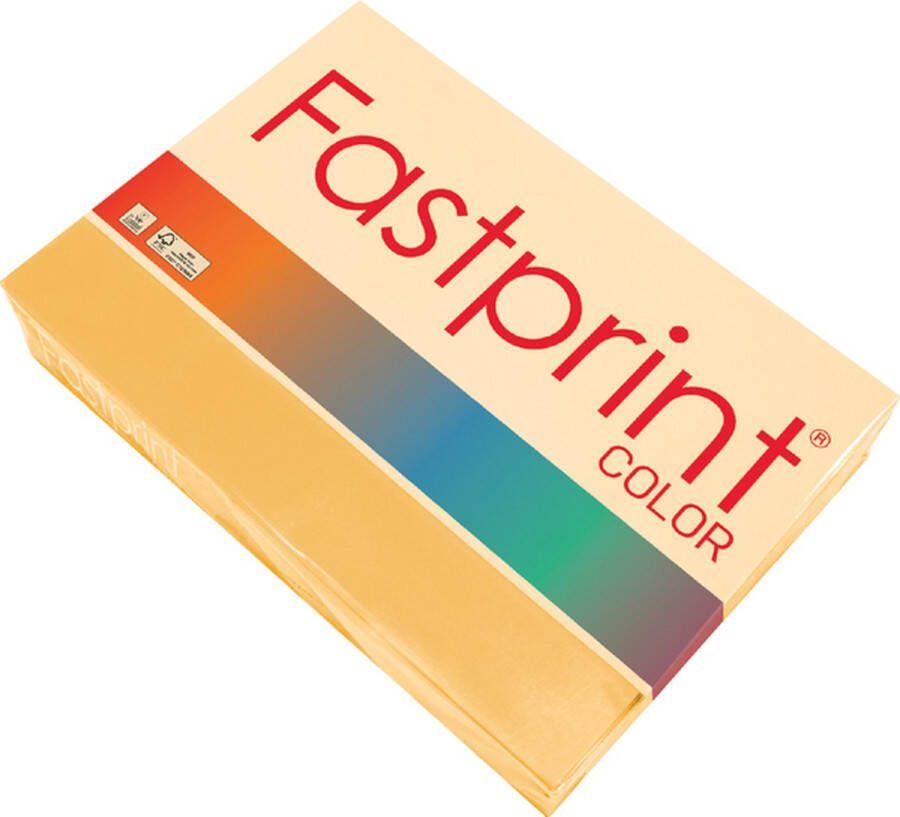 FastPrint Kopieerpapier A4 80gr goudgeel 500vel Pak a 500 vel 5 stuks