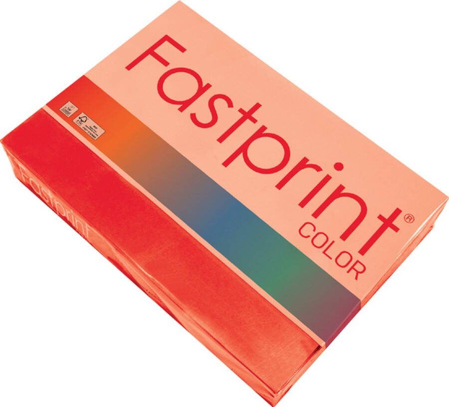 FastPrint Quantore Kopieerpapier A3 80gr felrood 500vel Pak a 500 vel 5 stuks