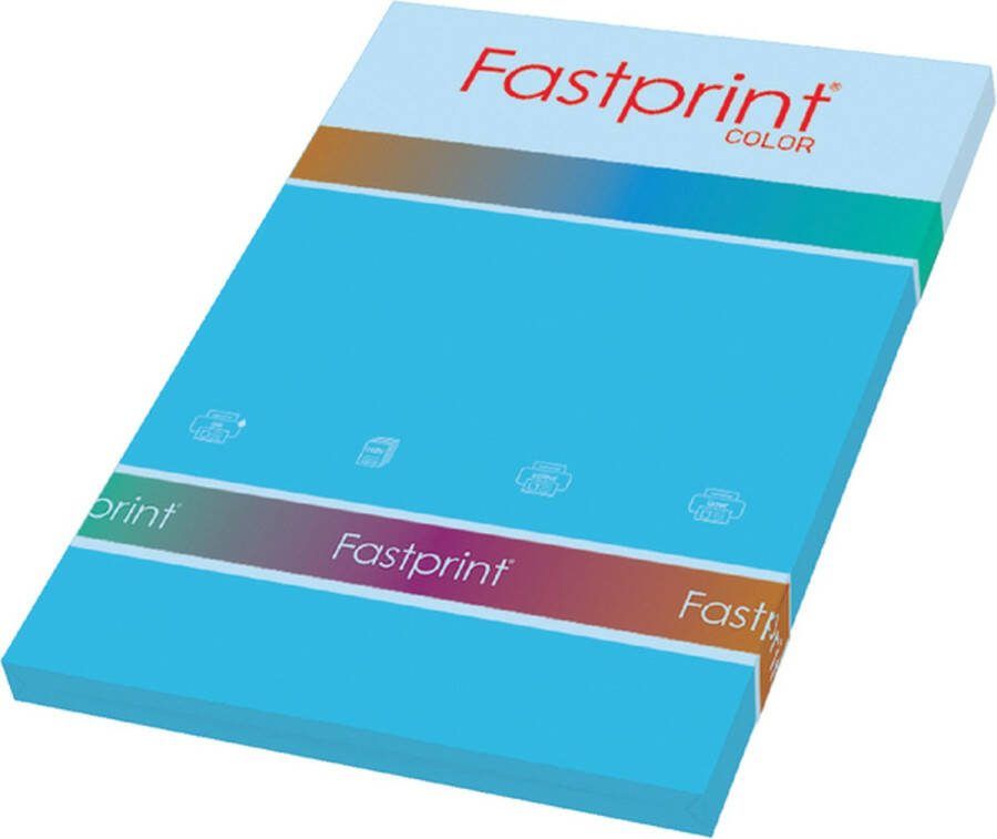 FastPrint Quantore Kopieerpapier A4 120gr azuurblauw 100vel Pak a 100 vel 10 stuks