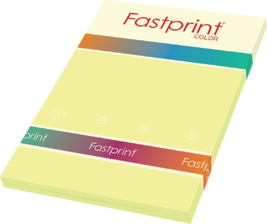 FastPrint Quantore Kopieerpapier A4 120gr kanariegeel 100vel Pak a 100 vel 10 stuks