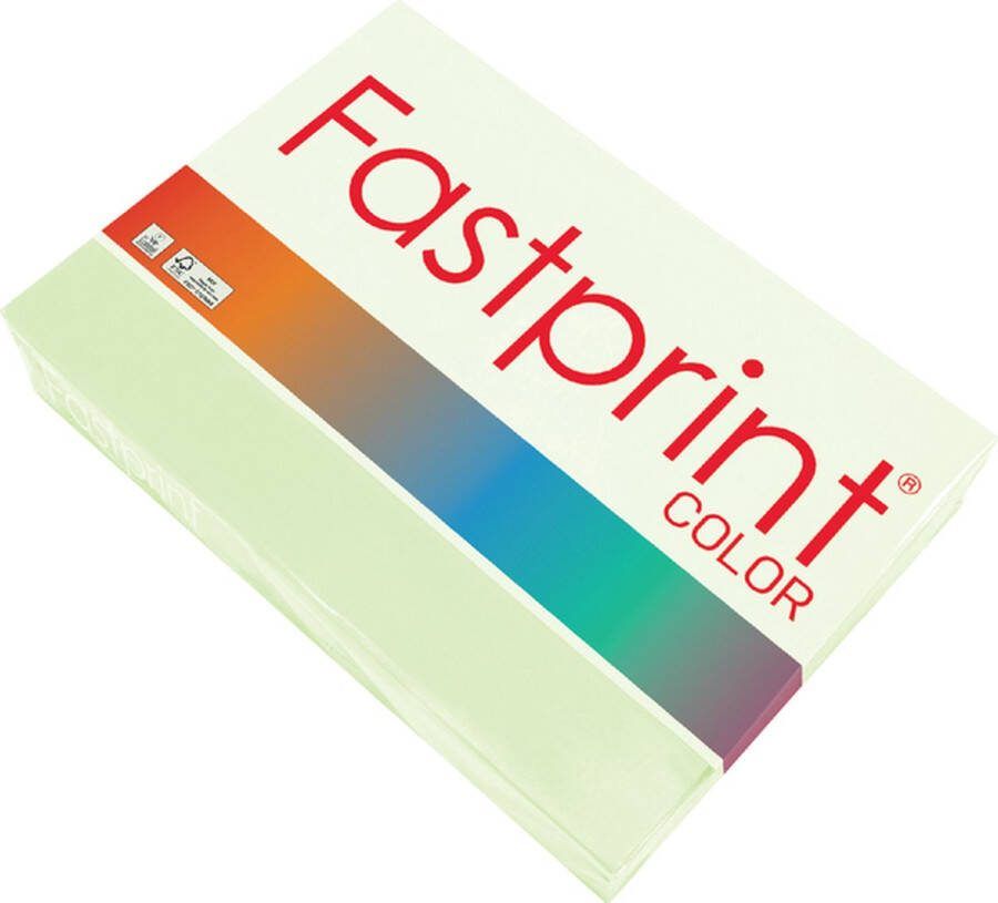 FastPrint Quantore Kopieerpapier A4 120gr lichtgroen 250vel Pak a 250 vel 5 stuks