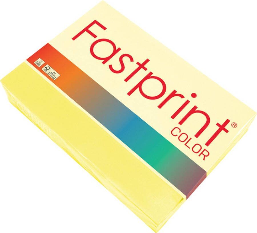 FastPrint Quantore Kopieerpapier A4 120gr zwavelgeel 250vel Pak a 250 vel 5 stuks