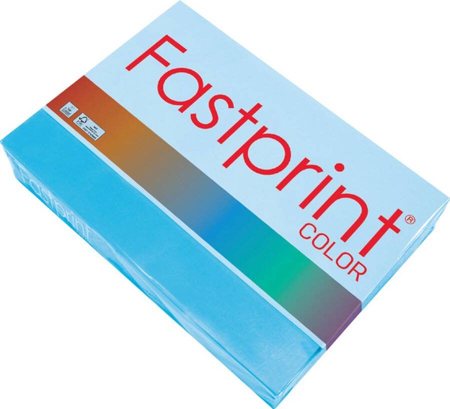 FastPrint Quantore Kopieerpapier A4 160gr azuurblauw 250vel Pak a 250 vel 5 stuks