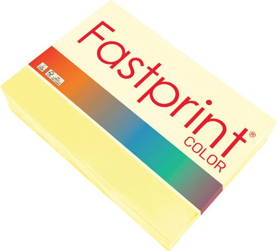 FastPrint Quantore Kopieerpapier A4 160gr geel 250vel Pak a 250 vel 5 stuks
