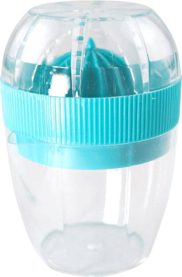 FB Pro Citroenpers citruspers zeer klein juicer voor vruchtensappen Gezond sap maken in een handomdraai! Compact design makkelijk te vervoeren On-the-go juicer Sinaasappelpers Fruitpers voor sapjes Citruspers voor in de tas Blauw