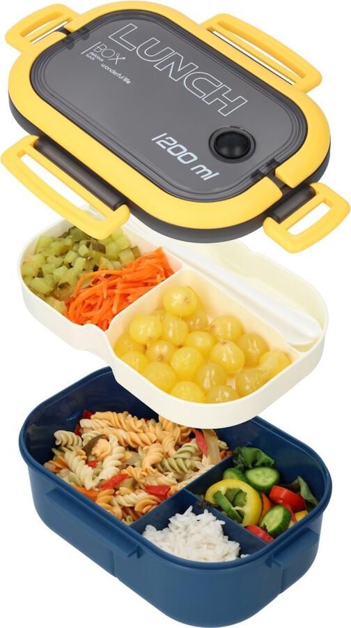 FB Pro Lunchbox Bentobox Broodtrommel Verschillende Lagen Verkrijgbaar In Verschillende Kleuren Met Bestek