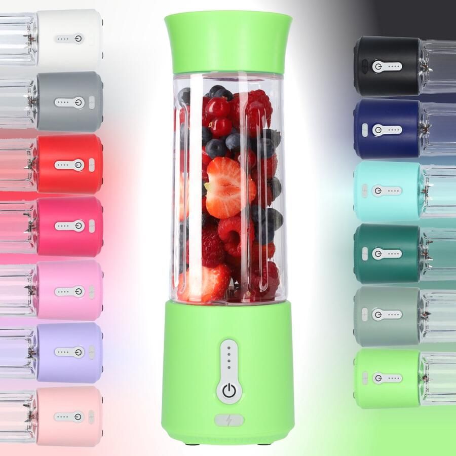 FB Pro Smoothie Maker Blender To Go Blender voor Smoothies Gezond Onderweg USB-C Oplaadbaar 500ml Licht Groen