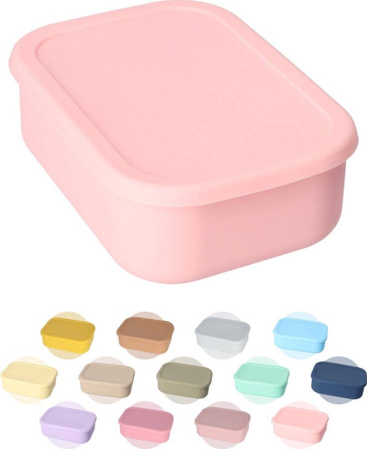FB Pro Flex Lunchbox Buigbaar! Diepvriesbakjes Geschikt om in te Vriezen Buigbare Siliconen Bentobox 800ml BPA-vrij! Licht Roze