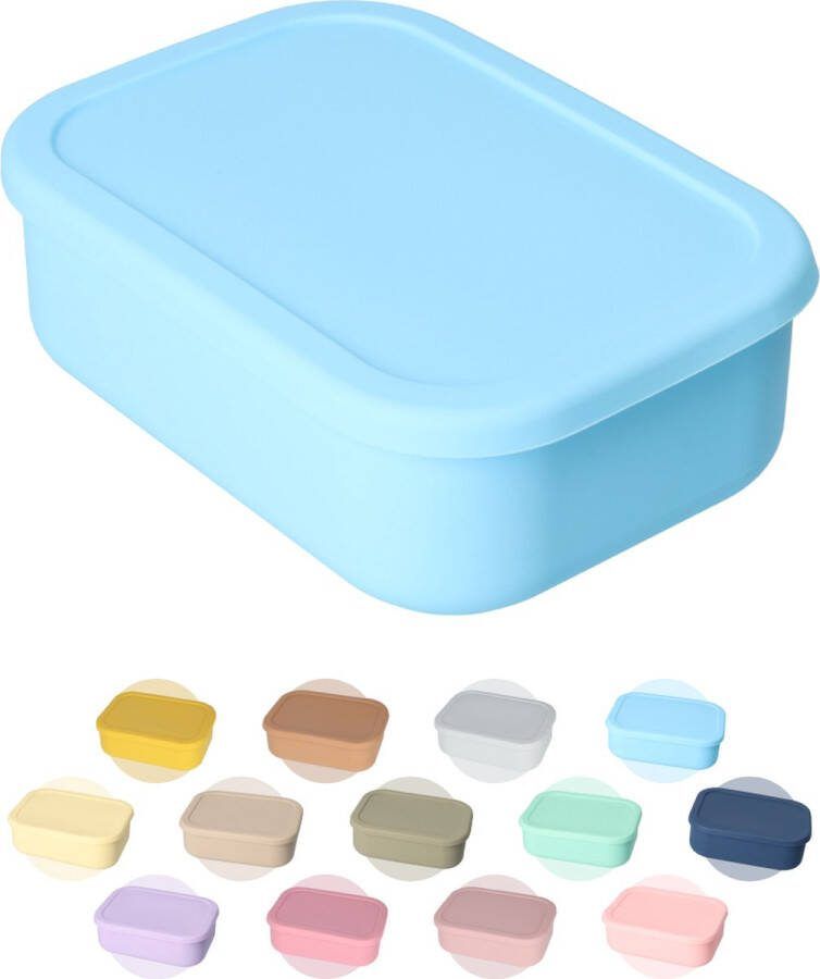FB Pro Flex Lunchbox Buigbaar! Diepvriesbakjes Geschikt om in te Vriezen Buigbare Siliconen Bentobox 800ml BPA-vrij! Licht Blauw