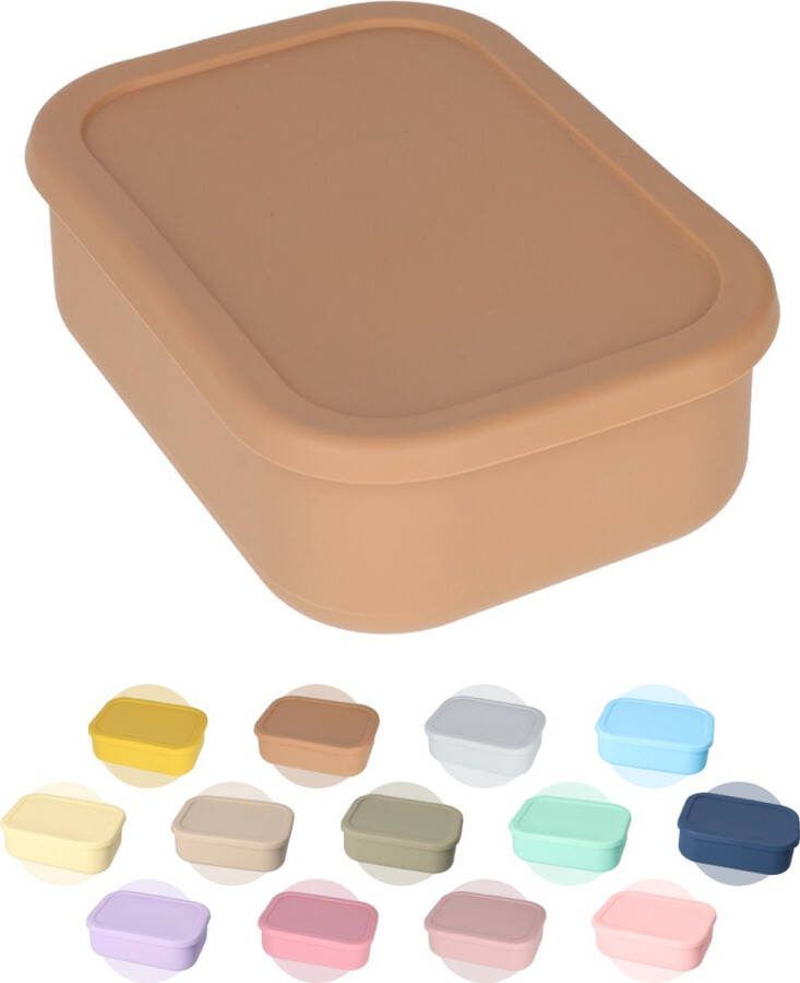 FB Pro Flex Lunchbox Buigbaar! Diepvriesbakjes Geschikt om in te Vriezen Buigbare Siliconen Bentobox 800ml BPA-vrij! Bruin
