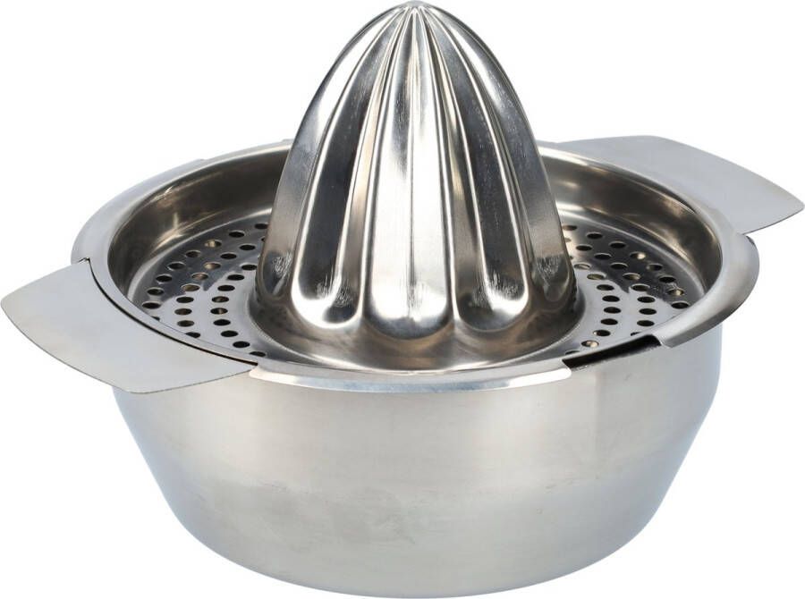 FB Pro RVS Citruspers Handmatige RVS citroenpers Makkelijk schoon te maken Fruitpers Vruchtenpers met filter voor pitten en pulp