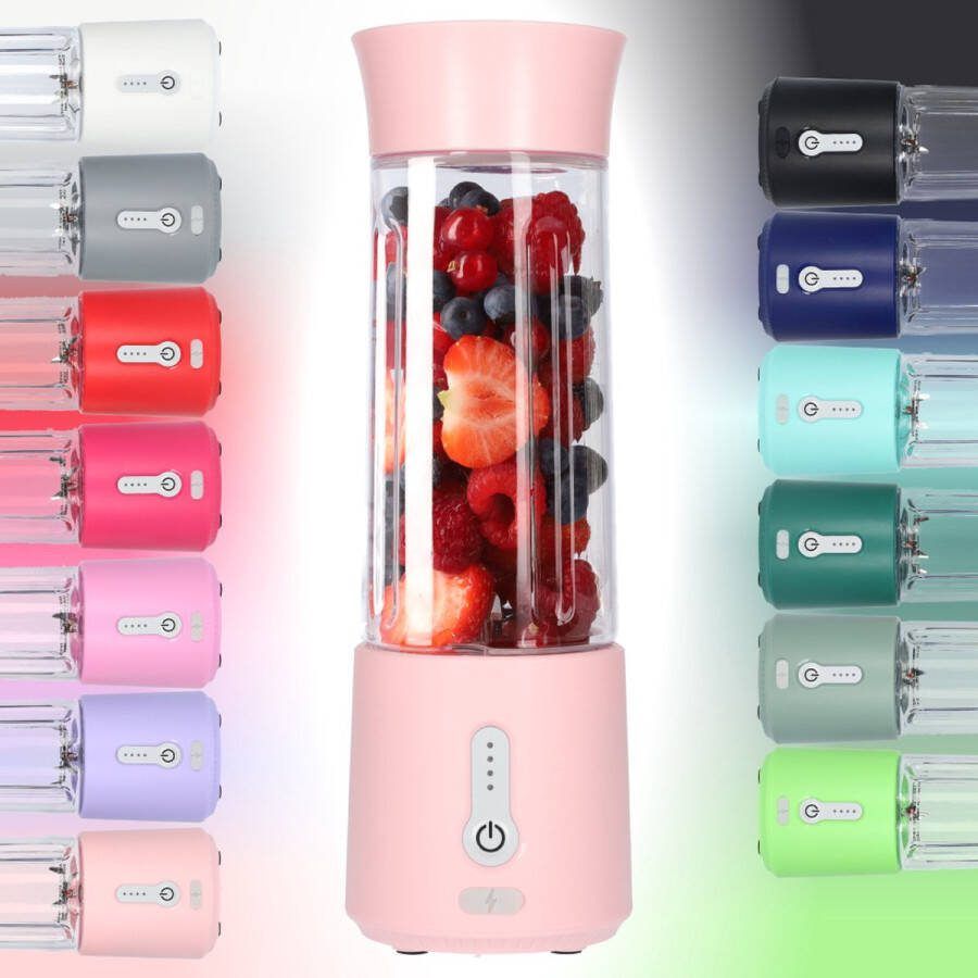 FB Pro Smoothie Maker Blender To Go Blender voor Smoothies Gezond Onderweg USB-C Oplaadbaar 500ml Baby Pink Licht Roze