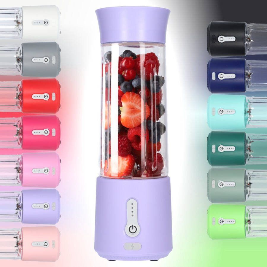 FB Pro Smoothie Maker Blender To Go Blender voor Smoothies Gezond Onderweg USB-C Oplaadbaar 500ml Licht Paars Lavendel
