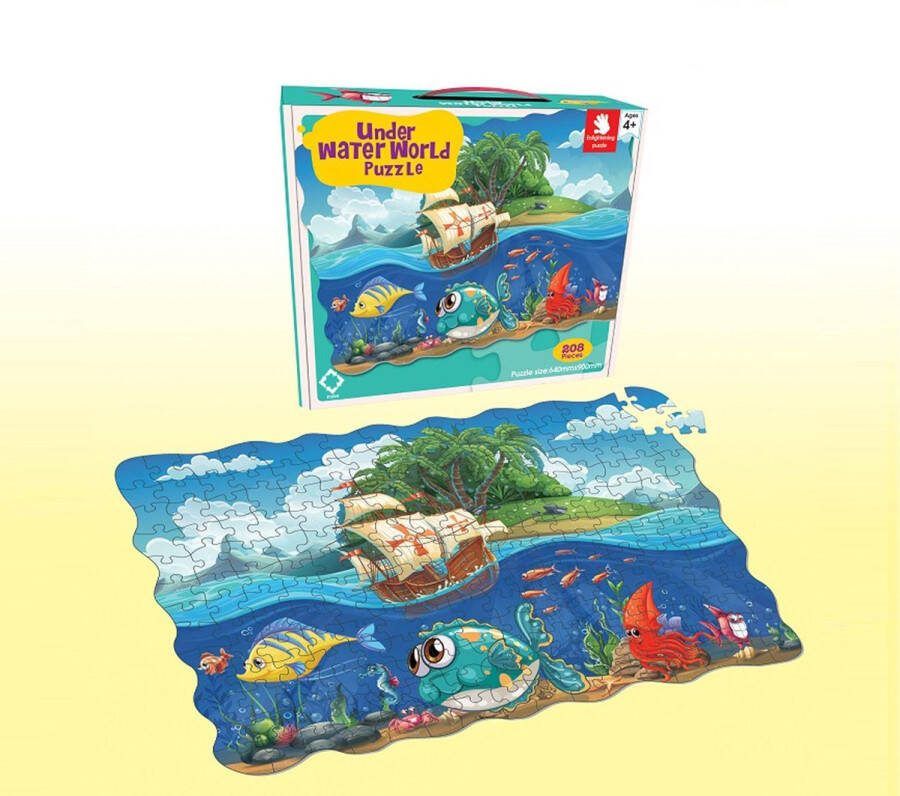 FDBW Puzzel Onderwaterwereld – 200 stukjes Puzzelen voor kinderen – Leerzame Puzzels Kinderpuzzels 4 jaar Puzzel 200 stukjes Puzzel kind 3 jaar Leuke Puzzels voor Kinderen – Kinderpuzzel Onder Water