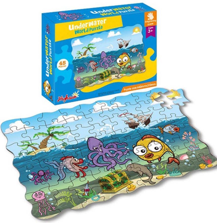 FDBW Puzzel Onderwaterwereld Puzzelen voor kinderen – Leerzame Puzzels Kinderpuzzels 3 jaar Puzzel 45 stukjes Puzzel kind 3 jaar Leuke Puzzels voor Kinderen – Kinderpuzzel Onder Water