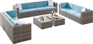 Feel Furniture Loungeset Verona XXL Blauw 10 personen