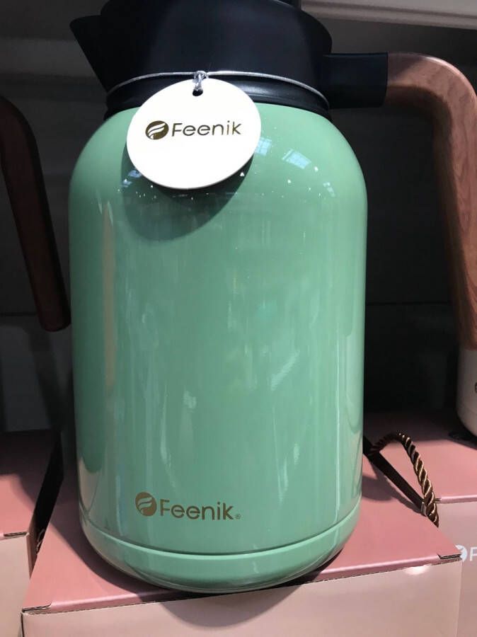 Feenik Superieure lichte luxe thermoskan Grote capaciteit 2000ML roestvrij staal Groen