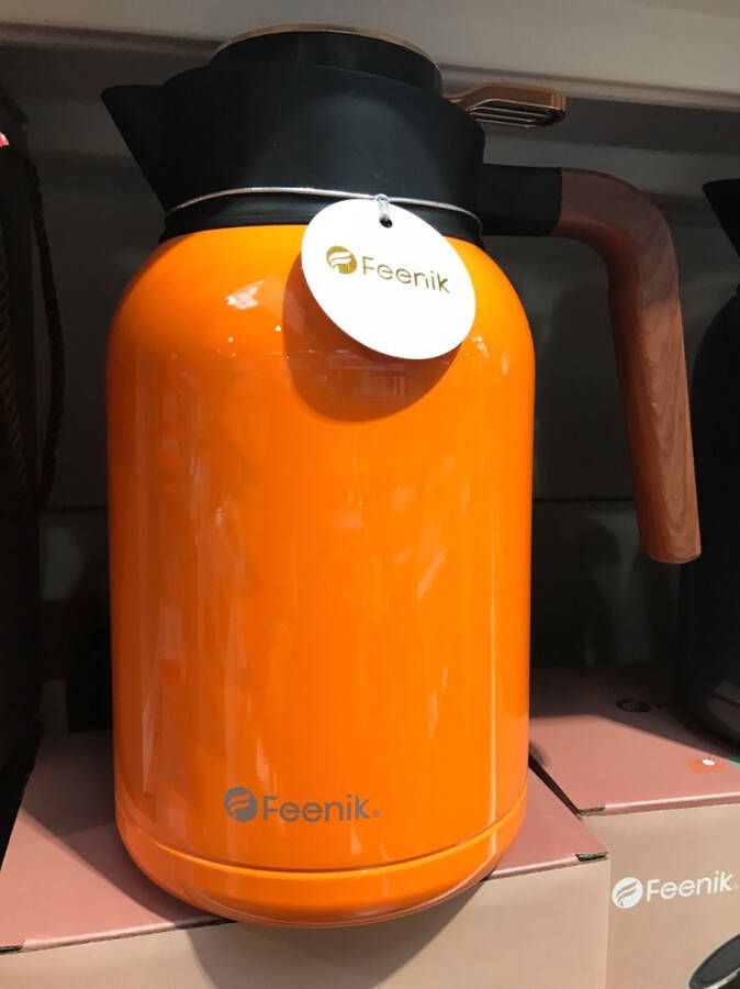 Feenik Superieure lichte luxe thermoskan Grote capaciteit 2000ML roestvrij staal oranje