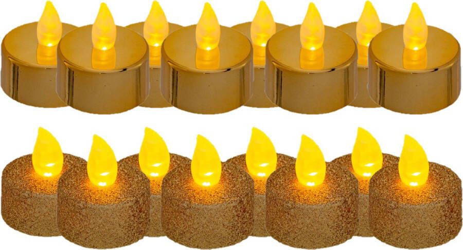 Feeric lights & Christmas Feeric lights and christmas LED theelichtjes waxinelichtjes 16x -goud